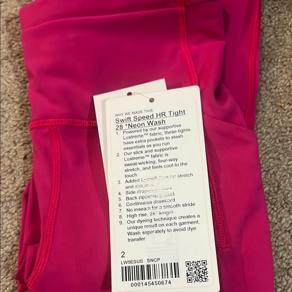 Lululemon Swift Speed HR Tight in Neon Pink